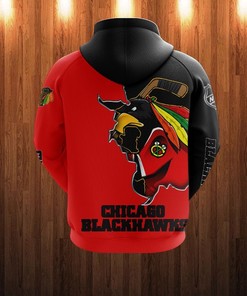 Stand Out In The Crowd With This Chicago Blackhawks All Over Print 3D Zip Hoodie - Perfect Gifts For Fans