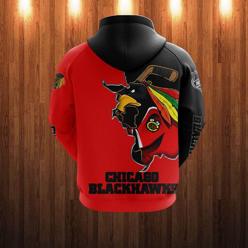 Stand Out In The Crowd With This Chicago Blackhawks All Over Print 3D Zip Hoodie - Perfect Gifts For Fans