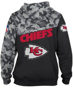 Stand Out This Season With The Kansas City Chiefs Military Hoodie 3D Zip Hoodie With Long Sleeve Design