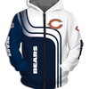 Stand Out With This Chicago Bears All Over Print 3D One Way Zip Hoodie - Perfect Gifts For Fans