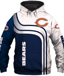 Stand Out With This Chicago Bears All Over Print 3D One Way Zip Hoodie - Perfect Gifts For Fans