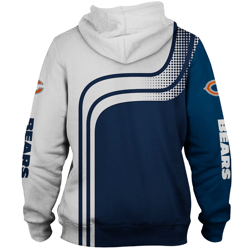 Stand Out With This Chicago Bears All Over Print 3D One Way Zip Hoodie - Perfect Gifts For Fans