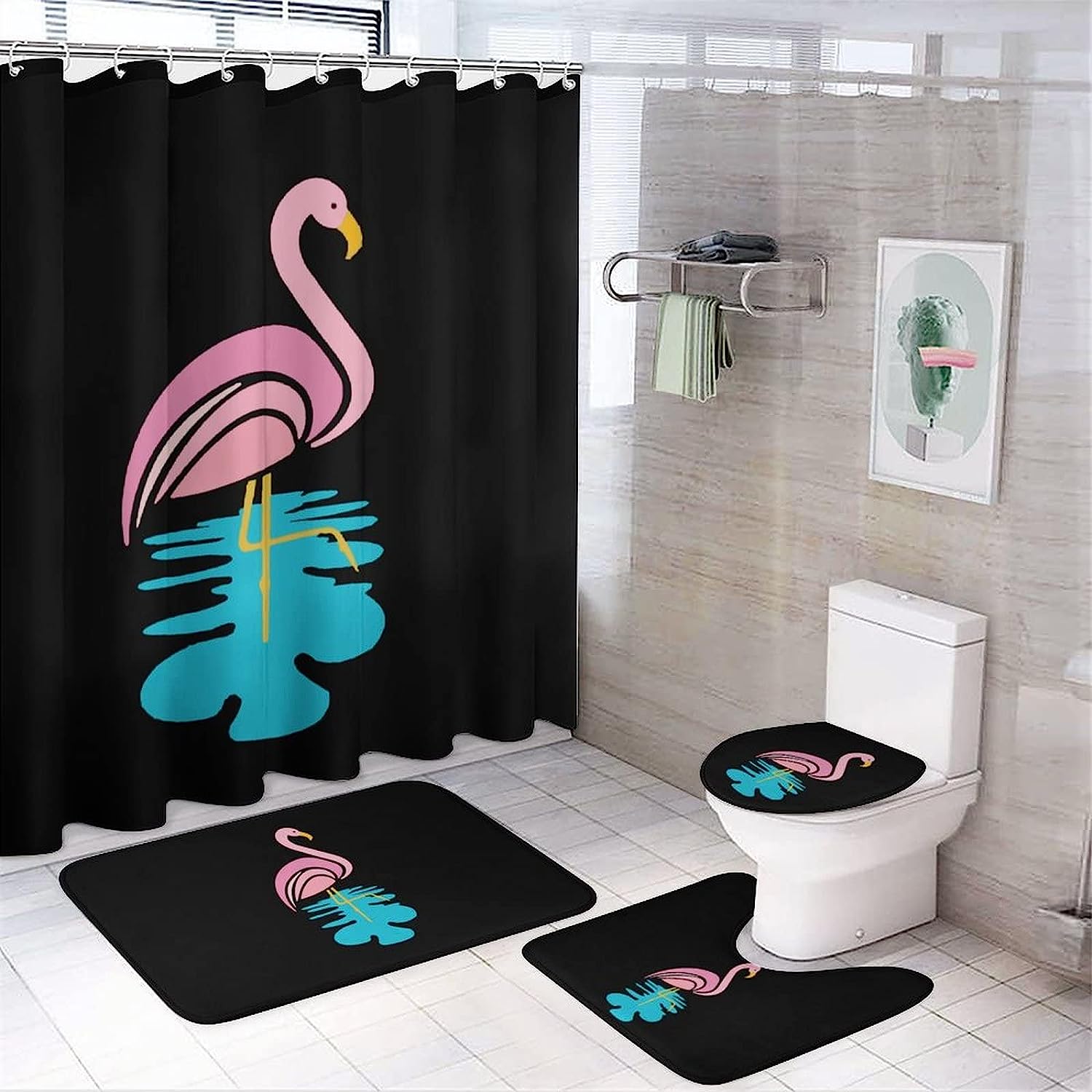 Stand Tall And Be Inspirational With A Flamingo Couple Shower Curtain, Perfect For Modern Bathroom Decor