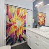 Star Flower Psychedelic Shower Curtain, Vibrant Bathroom Print
