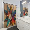 Star Flower Psychedelic Shower Curtain for a Dreamy and Bohemian Bathroom Decor