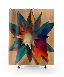 Star Flower Psychedelic Shower Curtain for a Dreamy and Bohemian Bathroom Decor