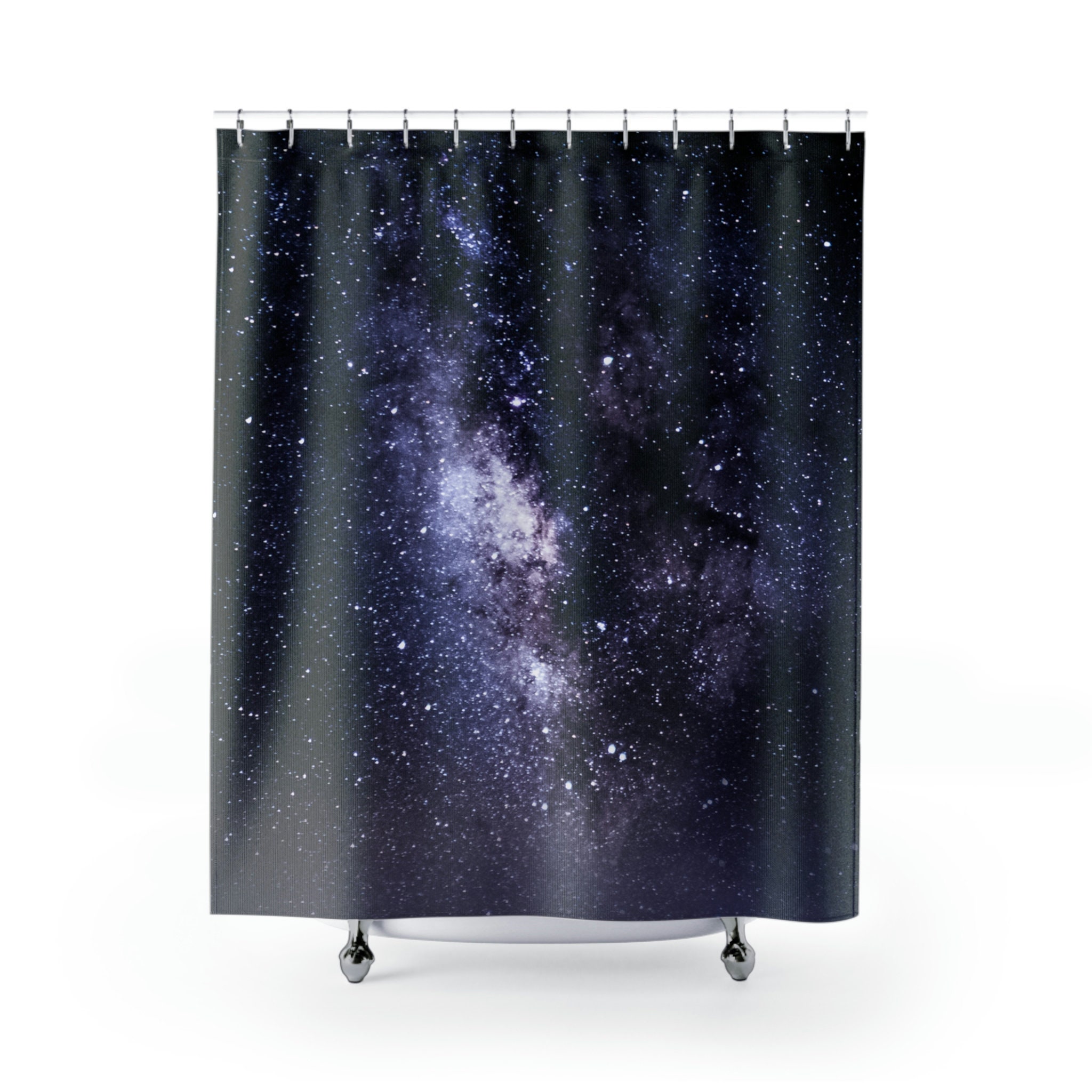 Star Gazer Illustration Shower Curtain for a Night Sky Inspired Bathroom Theme