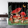 Star Moon Black Mushroom Eucalyptus Leaf Shower Curtain For Unique Bathroom Decor
