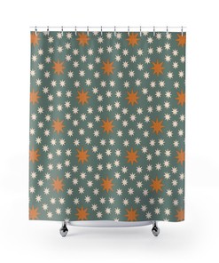 Star Pattern Shower Curtain, Stylish Bathroom Accessories