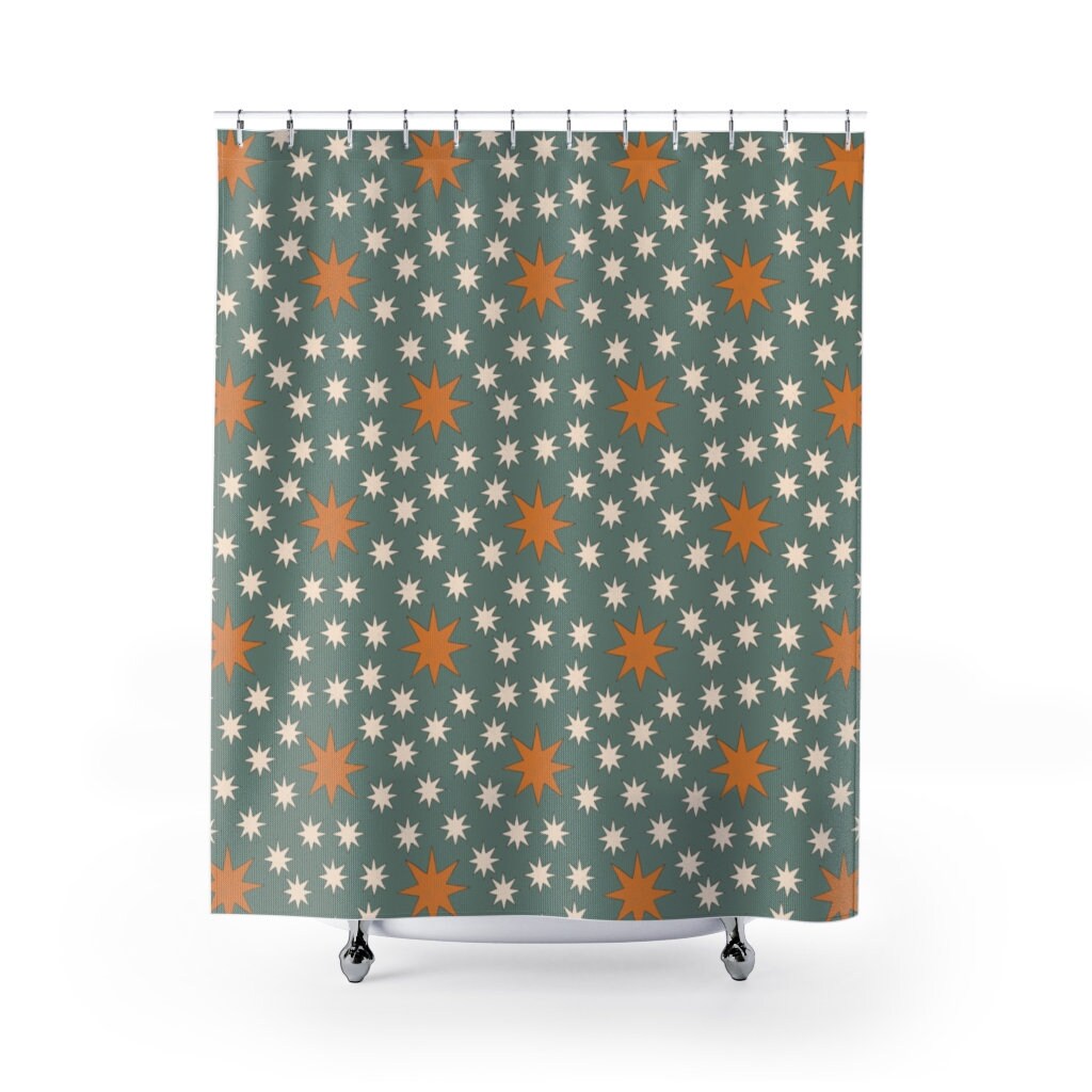 Star Pattern Shower Curtain, Stylish Bathroom Accessories