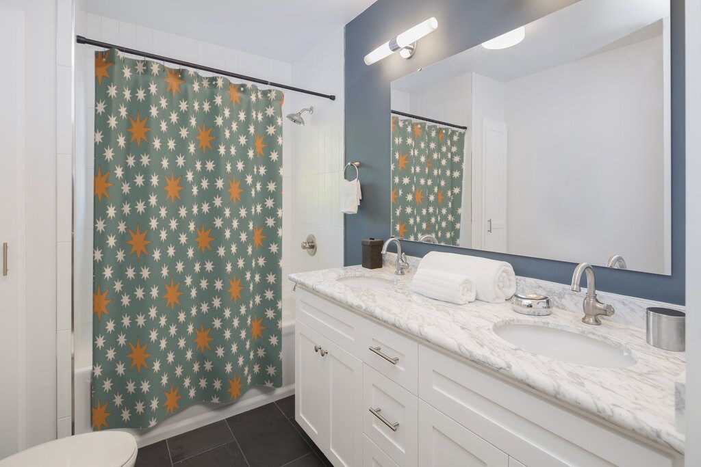 Star Pattern Shower Curtain, Stylish Bathroom Accessories