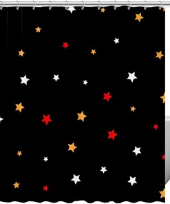 Star Pattern Shower Curtain for a Cosmic Bathroom Look