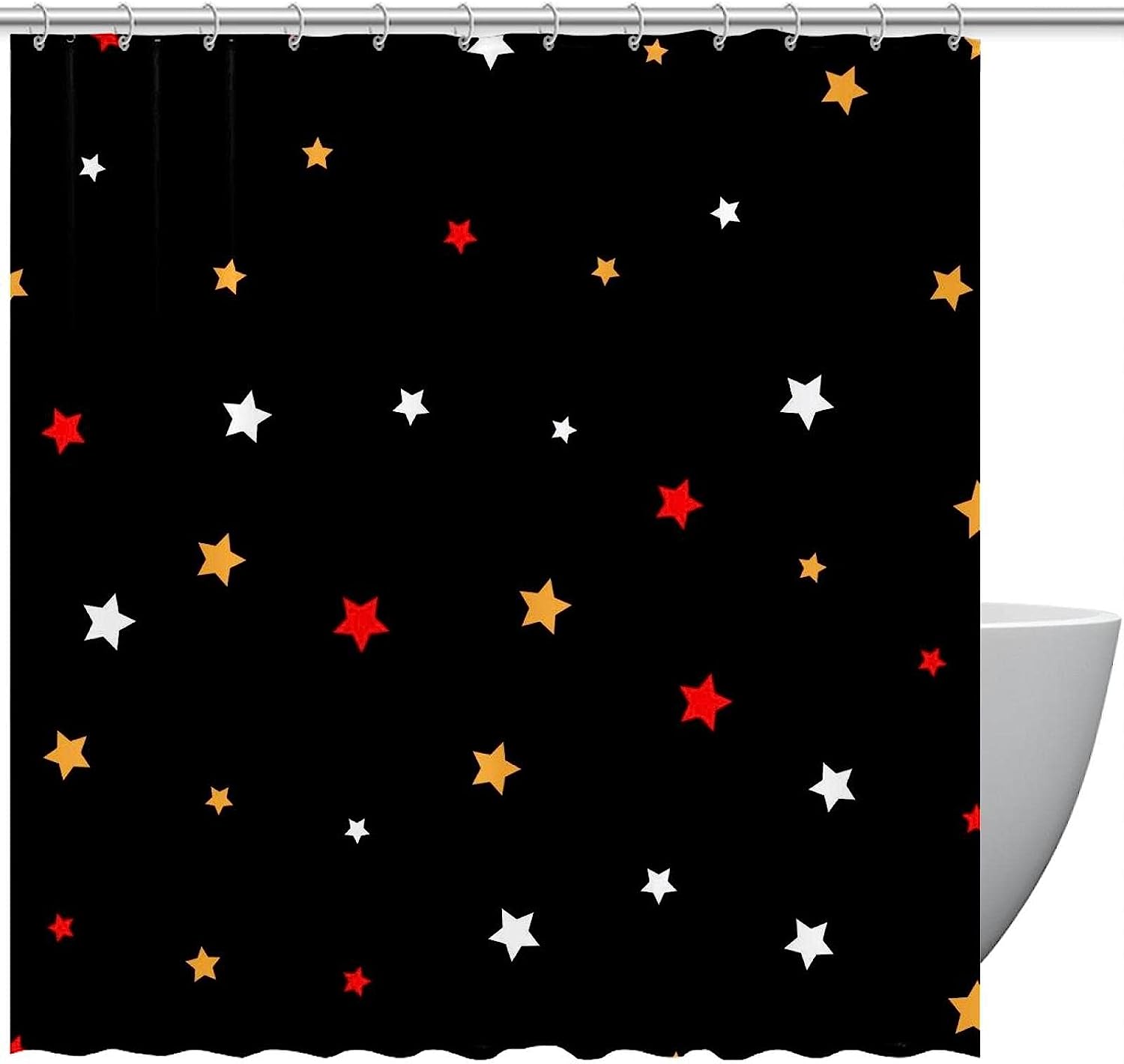 Star Pattern Shower Curtain for a Cosmic Bathroom Look