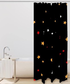Star Pattern Shower Curtain for a Cosmic Bathroom Look