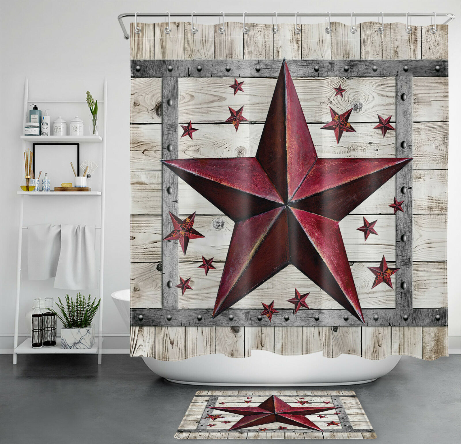 Star Print Shower Curtain For Celestial Bathroom Decor