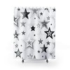 Star Shower Curtain With Metallic Detailing For A Glamorous Bathroom Decor, Elegant Bathroom Accessories