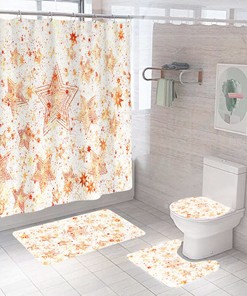 Star Shower Curtain with Abstract Design for Sleek Bathroom Decor