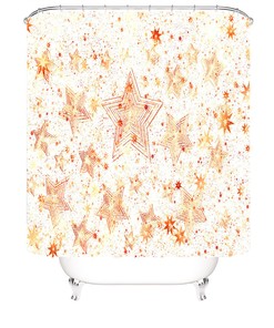 Star Shower Curtain with Abstract Design for Sleek Bathroom Decor
