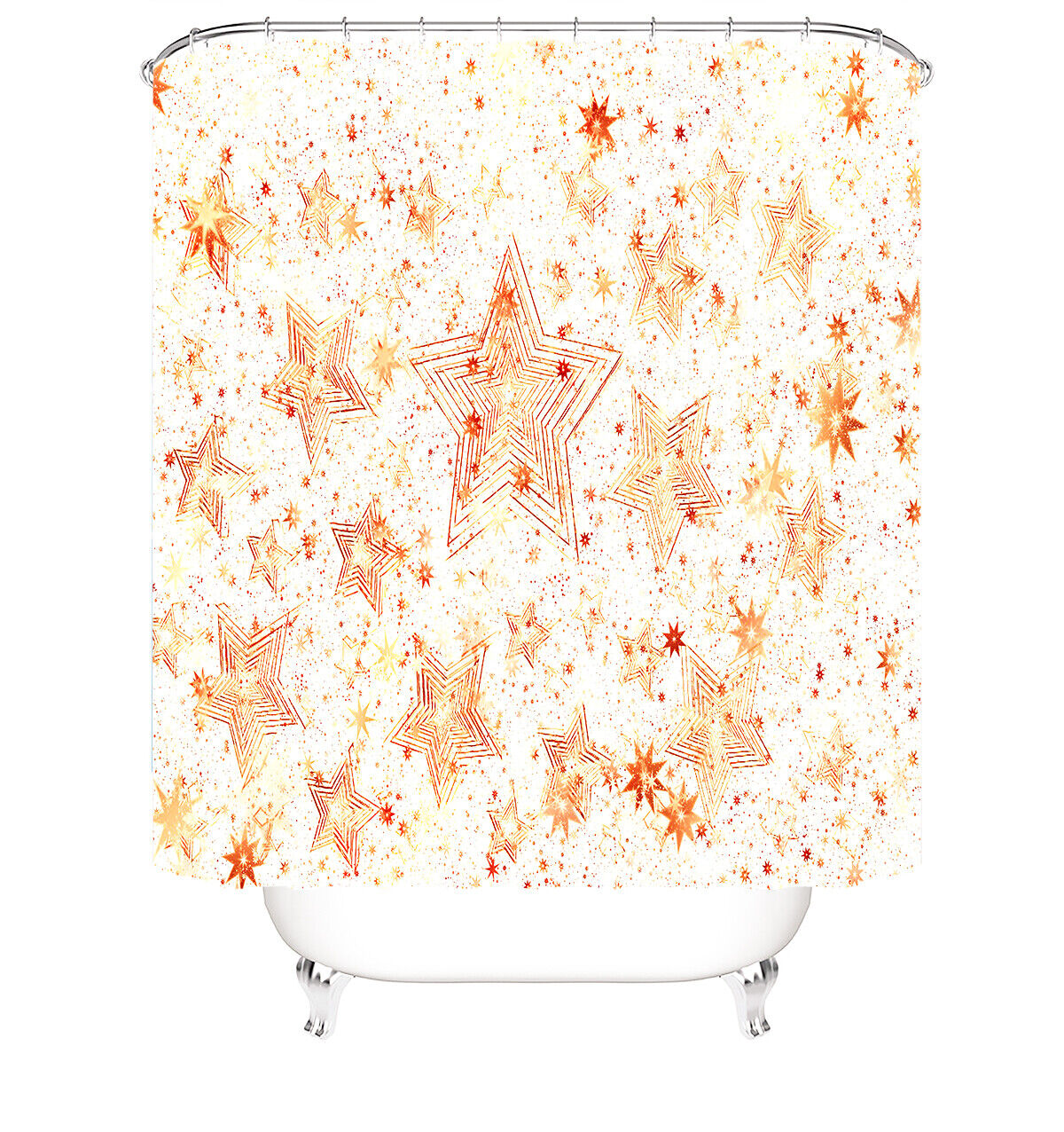Star Shower Curtain with Abstract Design for Sleek Bathroom Decor