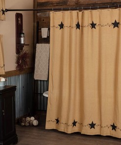 Star and Pip Primitive Pine Valley Quilts Shower Curtain