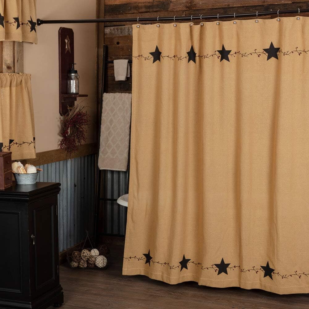 Star and Pip Primitive Pine Valley Quilts Shower Curtain
