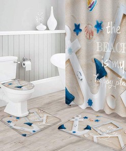 Starfish Anchor Beach Shower Curtains Full Size