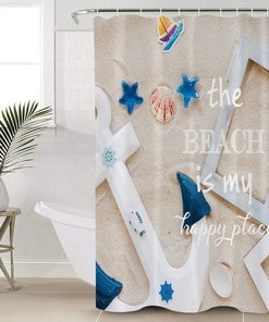 Starfish Anchor Beach Shower Curtains Full Size