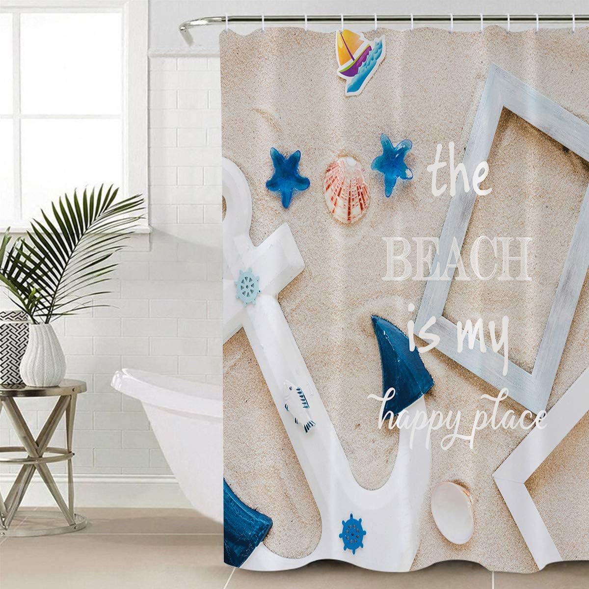 Starfish Anchor Beach Shower Curtains Full Size