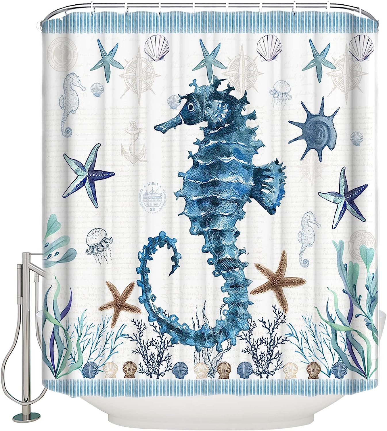 Starfish And Seahorse Ocean Shower Curtain For A Beachy Look