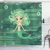 Starfish Sea Cartoon Mermaid Print Shower Curtain for Bathroom Decor