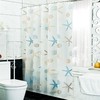 Starfish Sea Shell Peva Waterproof Shower Curtain With 12 Hooks For Bathroom Decoration