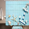 Starfish, Seashell And Anchor Print Fabric Shower Curtain For Bathroom