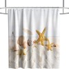 Starfish Seashell Beach Ocean Unique Shower Curtain Waterproof Washable Beige