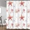 Starfish Shower CurtainNautical Coastal Ocean Beach Creatures Retro Bathroom Bathtub Decor