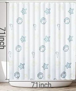 Starfish and Seashells Shower Curtain for Ocean Themed Bathroom