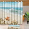 Starfish and Seashells on The Beach Shower Curtain Set, Coastal Bathroom Decor