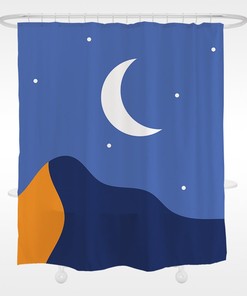 Starry Desert Night Moon Shower Curtain for a Majestic Bathroom