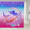 Starry Galaxy Castle Fairy Dreamy Mermaid Shower Curtain With Stars Moon Flowers Print