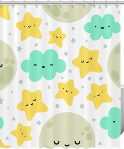 Starry Moon, Cloud and Stars Shower Curtain: Out of This World Bathroom Accessories with Magical Touch