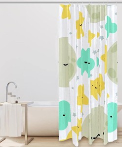 Starry Moon, Cloud and Stars Shower Curtain: Out of This World Bathroom Accessories with Magical Touch