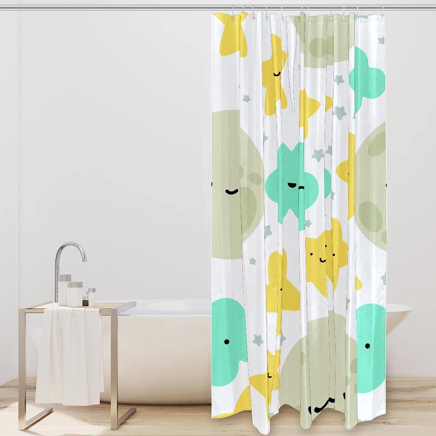 Starry Moon, Cloud and Stars Shower Curtain: Out of This World Bathroom Accessories with Magical Touch