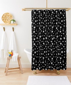 Starry Night Shower Curtain For A Celestial Bathroom Decor, Space-Themed Bathroom Accessories