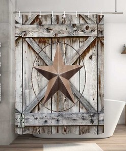 Starry Night Shower Curtain With Twinkle Twinkle Quotes