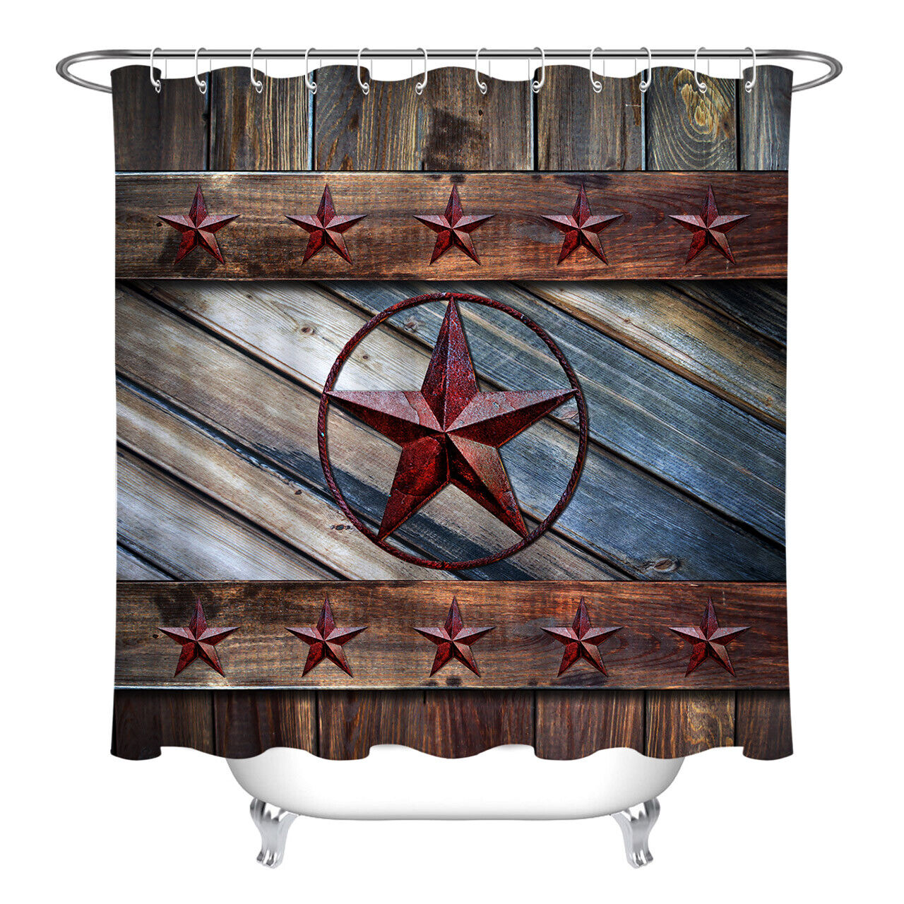 Starry Night Sky Fabric Shower Curtain - Image 2