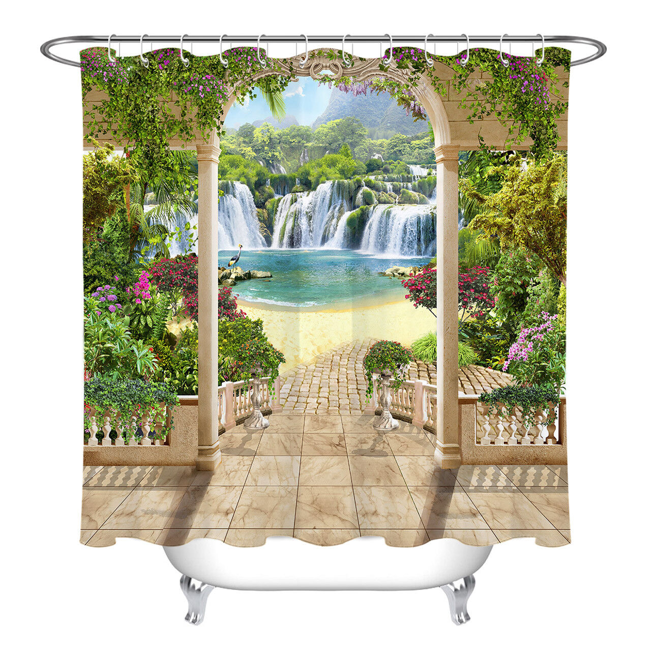Starry Night Sky Polyester Shower Curtain - Image 2