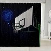 Starry Sky Blue Basketball Shower Curtain for Sports Bathroom Decor