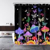 Starry Sky Butterfly And Mushroom Shower Curtain For Bathroom