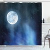 Starry Sky Full Moon Shower Curtain for Romantic Bathroom Decor 