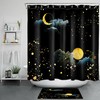 Starry Sky Moon Cloud Shower Curtain: Relaxing Bath Tub Accessory with Cosmic and Nighttime Atmosphere