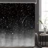 Starry Sky Shower Curtain Fantasy Galaxy Universe Black Cosmic Fabric Waterproof